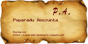 Poparadu Asszunta névjegykártya
